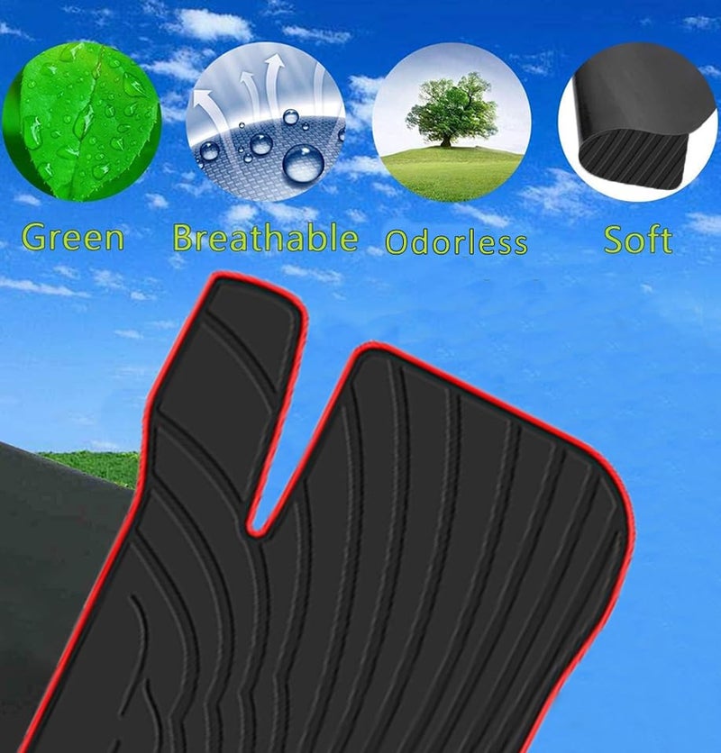 San Auto Car Floor Mats for 2016-2019 Mercedes Benz GLE 350 450, 2017-2019 Benz GLS 450, 2013-2016 Mercedes Benz GL350/GL450 Rubber Auto Floor Liners All Weather Mats Heavy Duty Black Red - Image 4